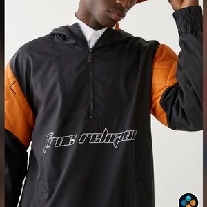 Orange and black windbreaker True religion jacket